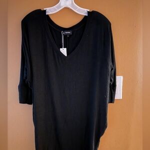 Wantable Black V-Neck Tunic Women's Top size large nwt